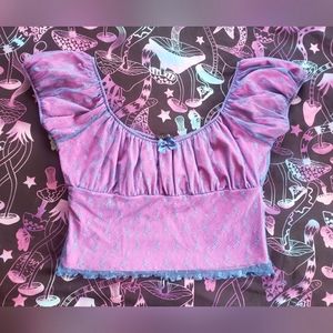 NWOT dEliA*s x Dolls Kill Puff Sleeve Crop Top Size XXL